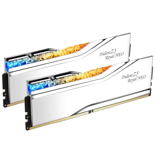 G.SKILL Trident Z5 Royal Neo Series (AMD Expo) DDR5 RAM 32GB (2x16GB) 6000MT/s CL28-36-36-96 1.40V Desktop Computer Memory UDIMM - Silver (F5-6000J2836G16GX2-TR5NS)