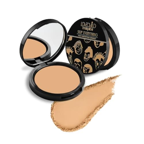 Lovechild Masaba Skip Everything Mattifying Compact Powder, Perfect Matte Finish, Oil Control, Pore Blurring & Skin Repair, Enriched with Vitamin E & Macadamia Oil, Gossip Girlfriend (Medium) 9 g