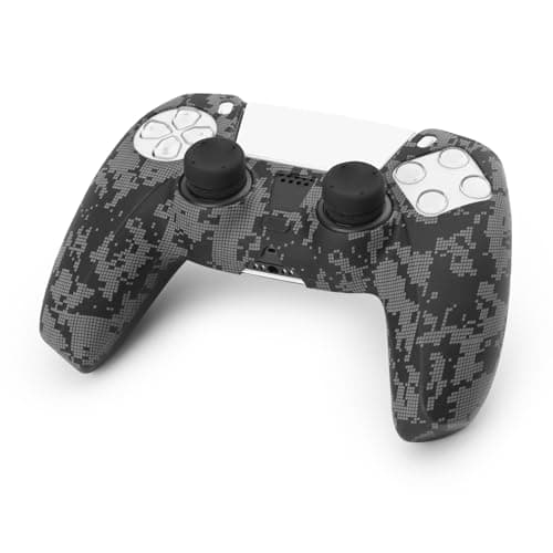 NiTHO PS5 Controller Cover Case, Anti-Slip Soft Silicone Protective Skin for Playstation 5 Controller with Thumb Grip Caps, Joystick Protectors Kit Accessories for PS5 Wireless Controller - Camo 2