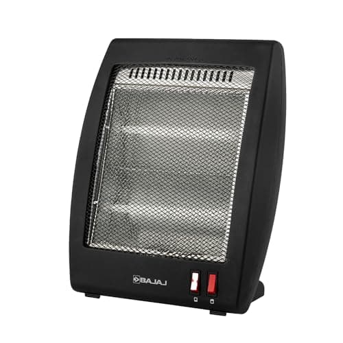 Bajaj RHX-2 Halogen Heater | 2 Heat Settings-400W/800 Watts | Noiseless Operation | DuraElement With 1-Yr Heating Element Warranty | Convection Room Heater For Winter | 2-Yr Warranty 【Black】 2