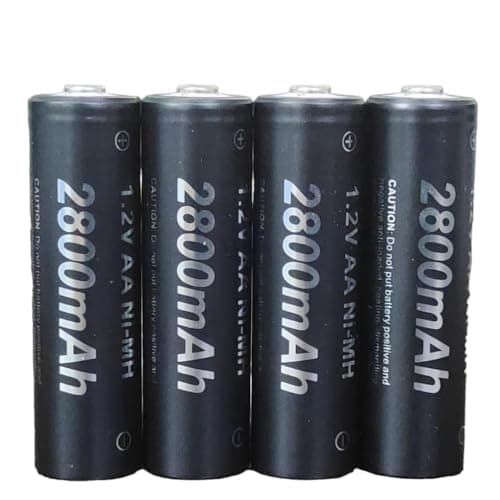 Simpexs 2800mAh High Power Ni-MH AA Ready to Use Rechargeable Battery with Quick Charging and Low Self Discharge, Can Charge up to 1000 Times (Black, 2800mAh-Pack of 4)