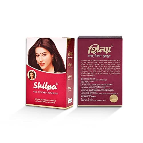 Shilpa Vive Sticker Kumkum Bindi (Box Contains 15 Packs) (7, Deep Red) 5