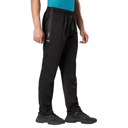 Black Panther Active Fit Men's Track Pants | Polyester Mid Rise Regular Fit Track Pants for Men | Casual Trousers | Gym Trackpants | Activewear Sports Lowers for Man (200572 LDX),Black,XXL 3