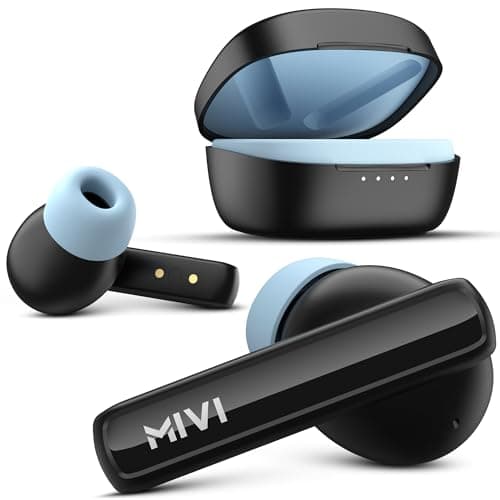 Mivi DuoPods Sync in Ear Earbuds | 60H Playtime Bluetooth Earphones Wireless | Earbuds ENC for Clear Calls | 13mm Drivers Ear Buds Wireless | Gaming Mode | BT 5.3 TWS ENC Earbuds Style | Earpods
