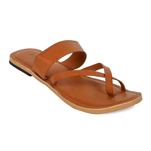 RYAG Women Girls Kolhapuri Handmade Lightweight Ethnic Casual Slipper, Chappal UK-7 Brown 2