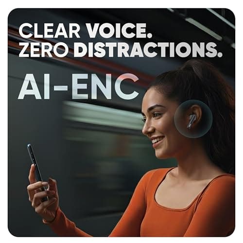 Mivi DuoPods Sync in Ear Earbuds | 60H Playtime Bluetooth Earphones Wireless | Earbuds ENC for Clear Calls | 13mm Drivers Ear Buds Wireless | Gaming Mode | BT 5.3 TWS ENC Earbuds Style | Earpods 4