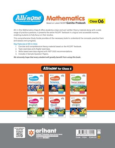 Arihant All in One Mathematics Class 6 for CBSE Exam 2025-26 | Based on the latest NCERT Ganita Prakash | Competency-Based Questions for Class 6 | ... Study, Complete Practice, Complete Assessment 2