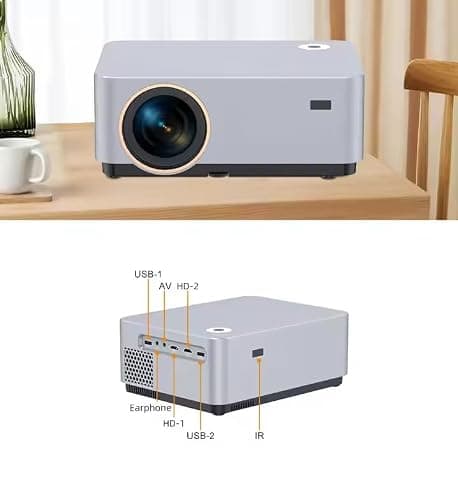 Punnkk X4 Android LED 7500 Lumens Projector, 4K Support, Native 1080p, Smart Wi-Fi & Bluetooth Auto Keystone Correction 2GB/16GB Home Theatre Projector 4