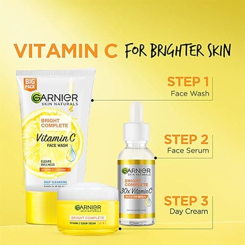Garnier Skin Naturals, Day Cream, Brightening & Protects Skin from Sun, Bright Complete Vitamin C Serum Cream, 45 g 4