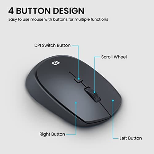 Portronics Toad 23 Wireless Optical Mouse with 2.4GHz, USB Nano Dongle, Optical Orientation, Click Wheel, Adjustable DPI(Black) 3