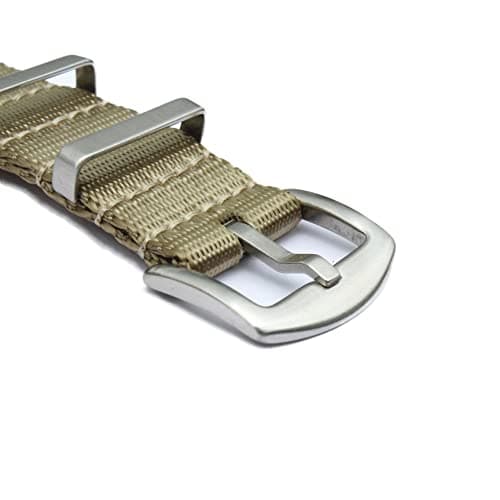 WAMD Seat Belt NATO Nylon Fabric Watch Straps/Bands - Choice of Colour & Width (Khaki, 20 mm) 3