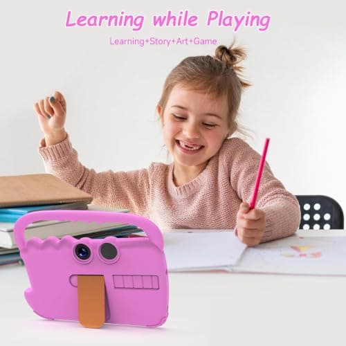 HAYUA Kids Tablet 7 inch for Girls Boy, Android 12 Tablets for Kids 4GB RAM 32GB ROM Toddler Tablet WiFi Bluetooth Safety Eye IPS Screen, Parental Control, Dual Camera Shockproof Case for Educational 2
