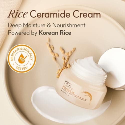 The Face Shop Rice & Ceramide Moisturizing Cream with Rice Extracts for Skin Brightening | Ceramide Moisturizer For Skin Barrier Repair | Paraben & Paraffins Free, Korean skin care products, 50ml 2