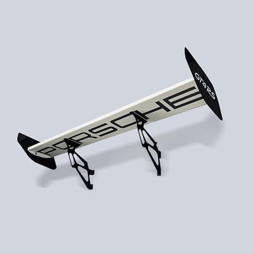 GT4 RS Spoiler Shelf – Wall Mounted Car Spoiler Shelf for Home, Office, Garage | Race Car Inspired Display Shelf | Automotive Decor, Motorsports Furniture (White)