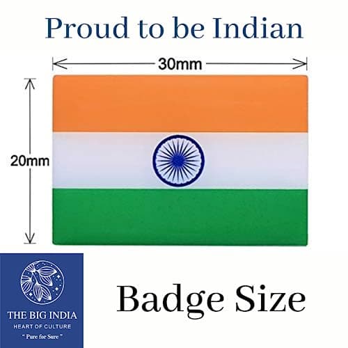 THE BIG INDIA Indian Flag Magnet Badge, Lapel Pin, Brooch, with Magnet for Child, Men's & Women's Govt. Army etc All Clothing - 30 X 20 Mm (4) 2
