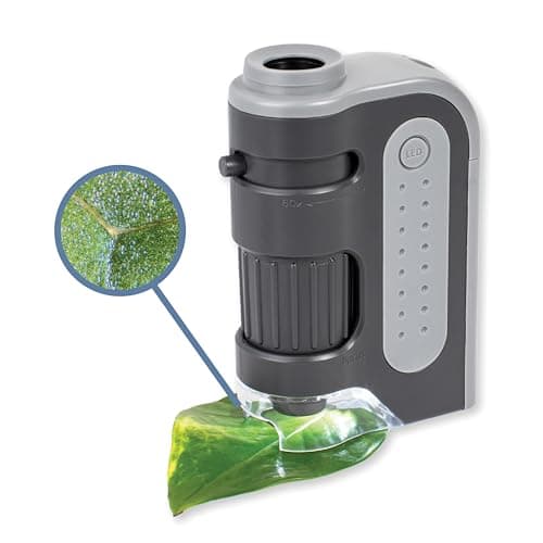 Carson MicroBrite Plus 60x-120x Power LED Lighted Pocket Microscope (MM-300)