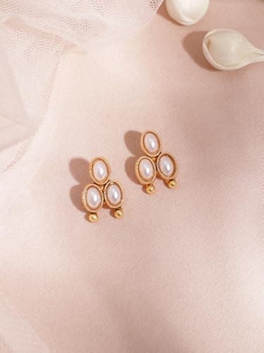 Rubans 22K Gold-Plated Handcrafted Artificial Jewelry Oval Choker Set with Pearl Studded And Matching Earrings For Women and Girls – Perfect for Weddings and Special Occasions 5
