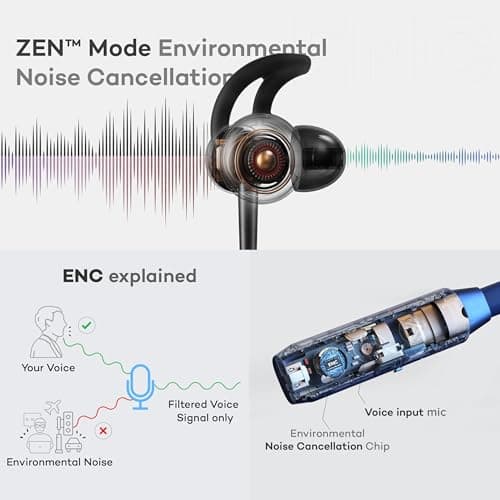 GOBOULT EQCharge Bluetooth Earphones with 32H Playtime, Zen ENC Mic, Dual Device Connectivity, Type C Fast Charging, 14.2mm Bass Driver, Made in India (Jet Black) 4