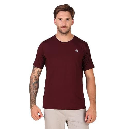 John Ally Quick Dry Gym T-Shirt for Men | Moisture-Wicking Half Sleeve Round Neck Sports Tshirt | Regular Fit Stretchable Activewear for Workout & Running
