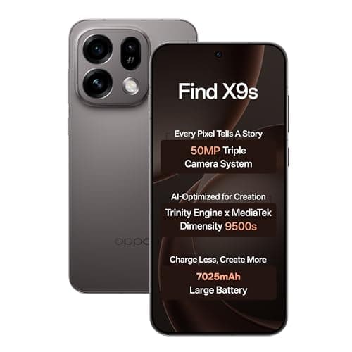Oppo Find X9s(Midnight Grey,12+256GB) | Hasselblad Camera + 50MP Portrait | Dimensity 9500s | 7025mAh Battery+80W SUPERVOOC | IP69 -with No Cost EMI/Additional Exchange Offers