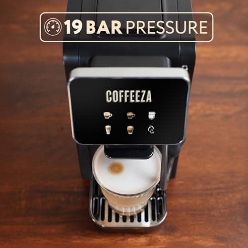 COFFEEZA Lattisso Pro One-Touch Coffee Machine | Cappuccino, Latte, Espresso & Lungo | 19-Bar, Milk Frother, Auto Clean, Original Line Compatible 4