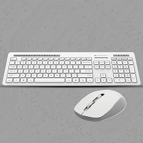 ZEBRONICS Zeb-Companion 500 2.4GHz Wireless Keyboard and Mouse Set, USB Nano Receiver, Chiclet Keys, Ultra Silent, Power On/Off Switch, Rupee Key, for PC/Mac/Laptop (White) 3