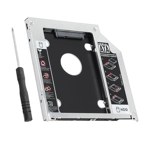 Sounce 9.5mm Optical Bay Hard Drive Caddy for SSD & HDD | 2nd Hard Drive Adapter for Laptop | SATA 2.5" HDD/SSD Enclosure | Expand & Upgrade Your Laptop Storage with Ease