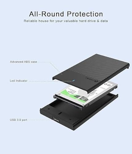 500GB External Portable USB 3.0 High Speed Hard Drive,Compatible with Laptop, Desktop Pc, Mac, PS4, Xbox, iPad, Tablet, Mobile (Black) 500 GB Portable HDD Drive 2