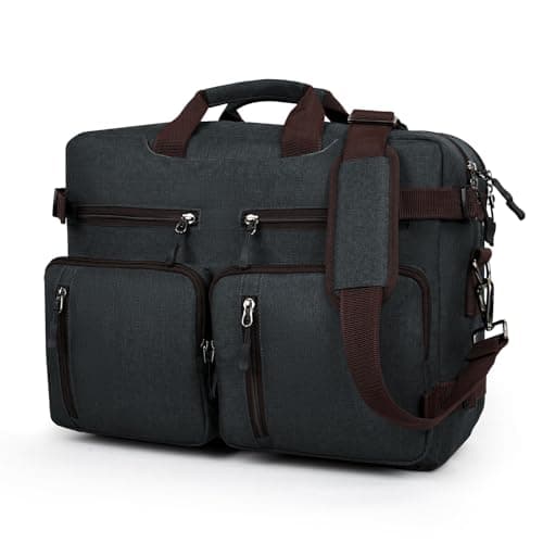 FATMUG Laptop Messenger Bag For Men - Convertible Large Backpack For Office And Travel (Dark Grey, Oxford Fabric)