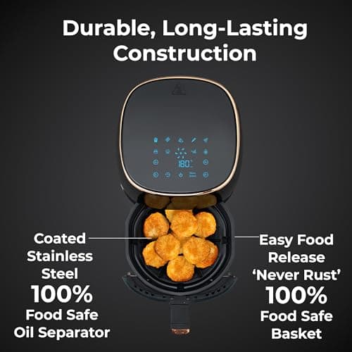 Pigeon Healthifry Digital Air Fryer, 360° High Speed Air Circulation Technology 1200 W with Non-Stick 4.2 L Basket - Black 5