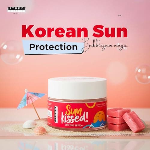 Studd Muffyn Sun Kissed Mousse Sunscreen SPF 70++ | Bubblegum Blast | Lightweight Airy Mousse | UVA & UVB Protection | Pack of 2 2