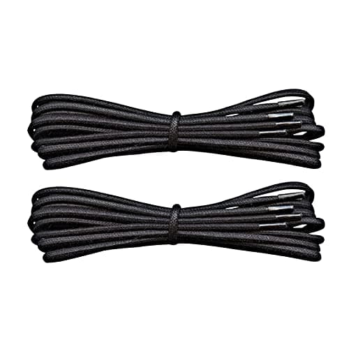 Lify Waxed Cotton Extra Thin Round Unisex Shoelaces for Formal, Dress, Oxford shoes, Black (2 Pair, Each 80CM (31.5''))