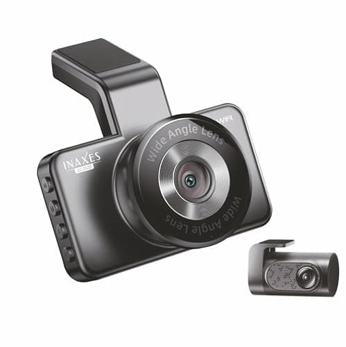 INAXES DC 202D Quad HD Dual Channel Dashcam (Front+Rear - 2026 Edition) with 3" IPS Display | F True 2K, Rear True FHD Res | 4MP Front Camera | ADAS| with | WiFi & APP Support | G-Sensor | 2