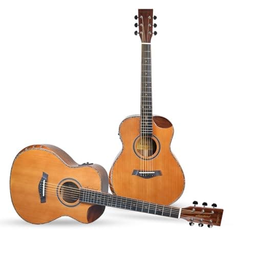 Kadence SHM100PRO Slowhand 38" Electro Acoustic Guitar | Dreadnought Demi Cutaway | Professional Solidwood |Built-in Pickup + 2 Band EQ | Comes with Bag | Includes Learning Course | Brown 5