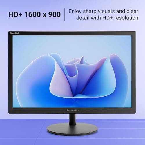 ZEBRONICS LED Monitor, 20 inch, HD+ 1600×900, 16:9 Aspect Ratio, 16.7M Colors, HDMI & VGA, Wall Mountable (EV20) 4