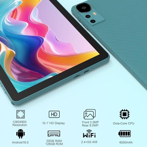 CUPEISI Android 13 10" Tablet, 2024 Newest 12GB Ram + 128Gb Rom/1Tb Expandable Tablets Pc, 2 In 1 Tablets with Keyboard, 2.0GHz Quad-Core CPU Hd Screen, Certified by Google 5G Wifi 6 Bt 4