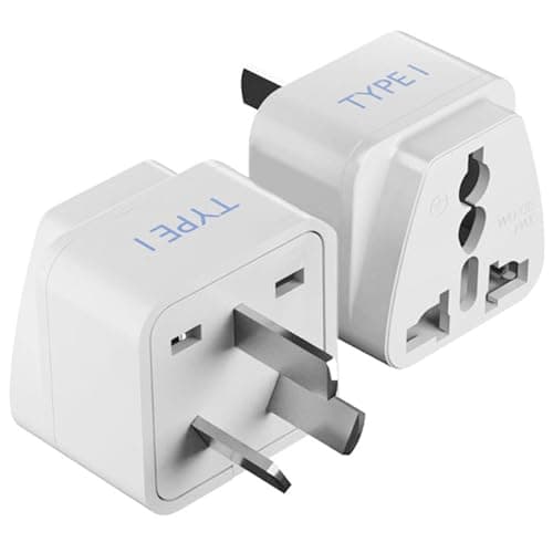Ceptics India Australia, India To China, Australia, New Zealand & More - Type I - CE Certified - Rohs Compliant - White Adapter - 2 Pack - 5 Years Warranty