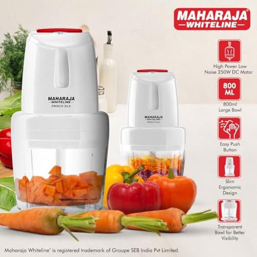 Maharaja Whiteline Frisco Dlx Electric Chopper (800ml)- 250 Watt | 2 Year Warranty - White 2