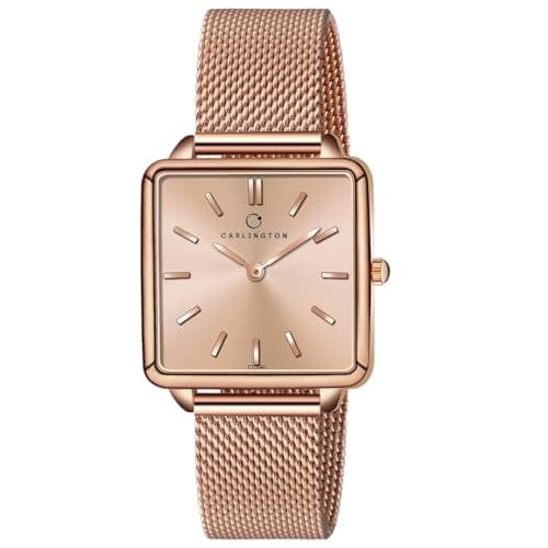 Carlington Iconic Analog Ladies Watch with Premium Linked Strap - CT 2040 Rose Gold