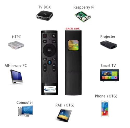 Kishore Traders Remote Control Compatible with Android Tv Box Mini Pc Internet Tv Box Smart Tv Projector HTPC Gyroscope Air Fly Mouse with 2.4 Ghz Wireless Connection, Voice Air Mouse Remote 4