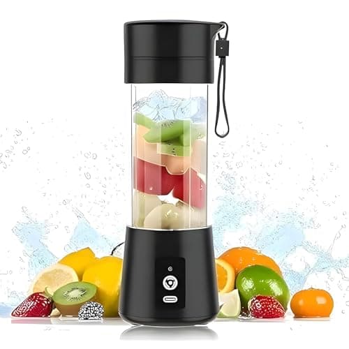 Portable Blender Electric Juicers Fruit Mixers USB Rechargeable Smoothie Mini Personal Juicer 6 Blades 3Gears with 1500 mAh Rechargeable Battery