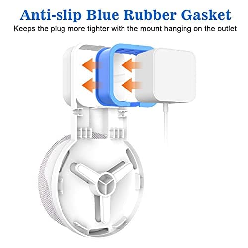 JERN® Wall Mount Hanger Holder for Dot 3rd Gen, Compact Bracket Case Plug and Built-in Cable Management for Kitchen Bathroom, Bedroom (White) 2