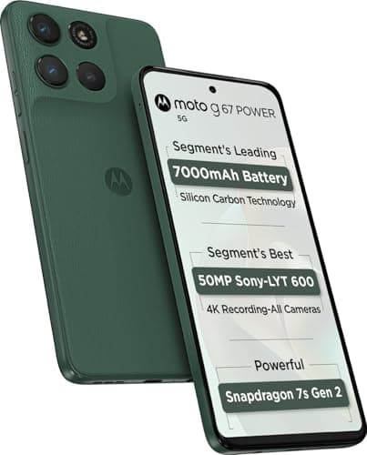 Motorola G67 Power 5G (Pantone Cilantro, 8GB RAM, 128GB Storage) | 6.7" FHD+ 120Hz LCD Display | Snapdragon 7s Gen2 Processor | 50MP + 8MP UW Camera | 7000mAh Battery with 30W Charger | IP64 2