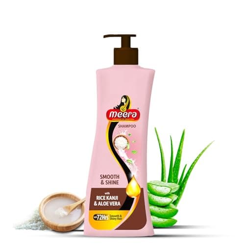 Meera Smooth & Shine Shampoo with Rice Kanji & Aloe Vera | Up to 72 Hours Smooth & Shiny Hair | Nourishes & Softens Hair | Suitable for Men & Women | 340ml