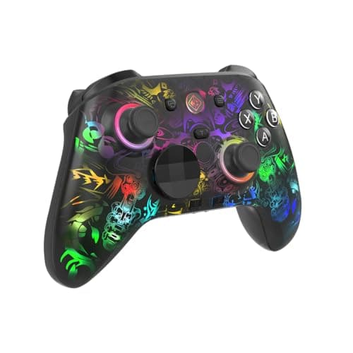 Cosmic Byte Lumora Tri-Mode Controller with Stealth Black RGB-Reveal Design, Hall Effect Joysticks & Triggers, Mechanical Buttons, 1000Hz Polling Rate, 6-Axis Gyro, Windows Software, 3.5mm Audio Jack,