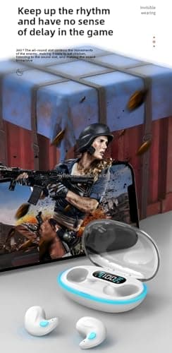 VEHOP S55 OWS Bluetooth Open Ear Wireless Sleeping Earbuds, BT5.4 Headphones, Button Control & Type-C Fast Charging, ENC Call Noise Reduction, Ideal for Sleeping, Meditation and Entertainment. (BEIGE) 3