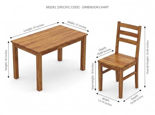 DecorNation Myra Solid Wood Dining Table Set 6 Seater for Home & Kitchen | Premium Wooden Dining Table with 6 Chairs | Natural Finish | Modern Dining Furniture 4