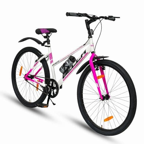 VESCO Bella 26T Ladies Cycle for Women | Single Speed | Rigid Fork | Frame 16 Inch | Ideal for 13+ Years Girls City Bike (Pink)