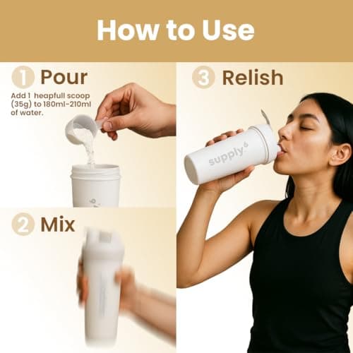 Supply6 Plant Protein Powder | 24g Vegan Protein for Muscle Gain & Recovery | Pea & Rice Protein | No Bloating, Easy Digestion | With Probiotics & Fibre | Zero Sugar (500g, Vanilla) 3