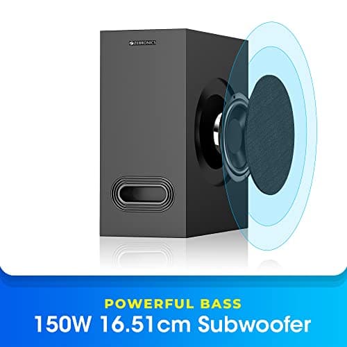 Zebronics Juke BAR 9750 PRO 5.1.2 Surround Dolby Atmos 525W Soundbar with Subwoofer, Dual Wireless Rear Satellites, HDMI eARC, Optical, Bluetooth 5.0, Wall Mount & Remote Control 3